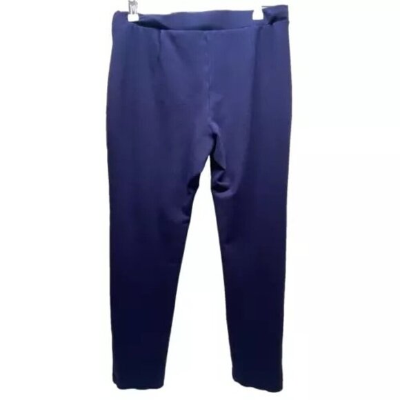 Michael Kors Women's Pull On Ankle Length Dress Pants Medium Stretch Navy Blue - Picture 3 of 11